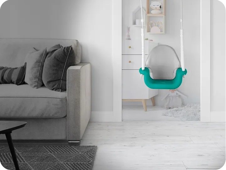 Gyerek hinta, Ricokids, türkiz/fehér – 5. kép Gyerek hinta, Ricokids, türkiz/fehér – 5. kép