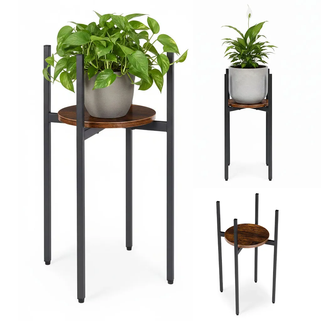 Virágtartó állvány, ModernHome ME-ATS09, fekete – 1. kép Virágtartó állvány, ModernHome ME-ATS09, fekete – 1. kép
