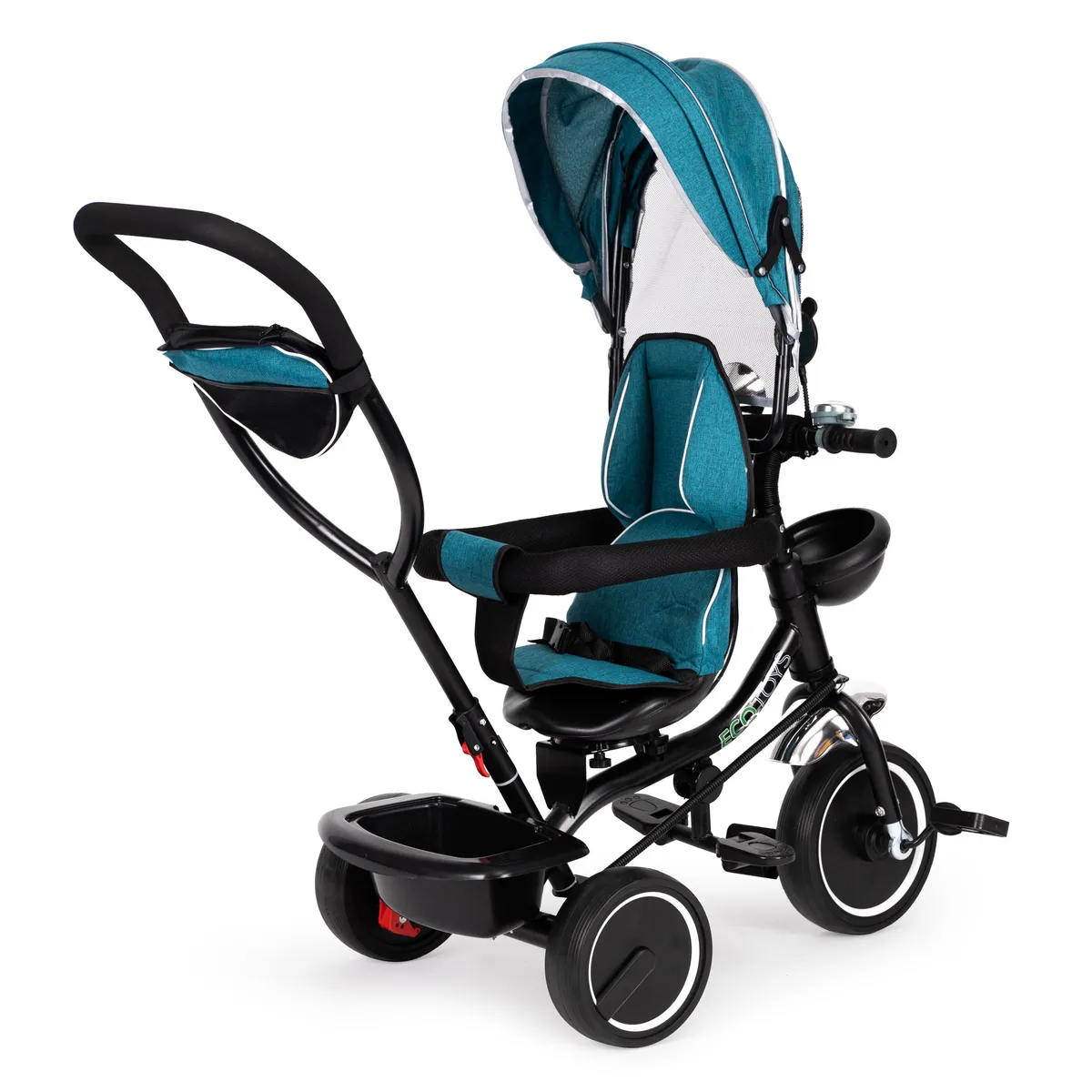 Háromkerekű tricikli, ECOTOYS JM-066-9, kék – 6. kép