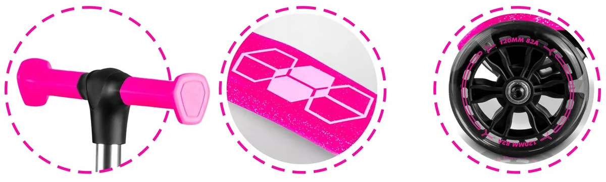 Háromkerekű roller, Ricokids Jelly, rózsaszín – 10. kép Háromkerekű roller, Ricokids Jelly, rózsaszín – 10. kép
