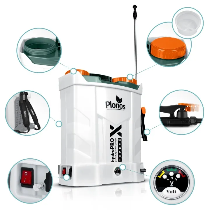 Akkumulátoros permetező, Plonos PL-602, szürke – 3. kép