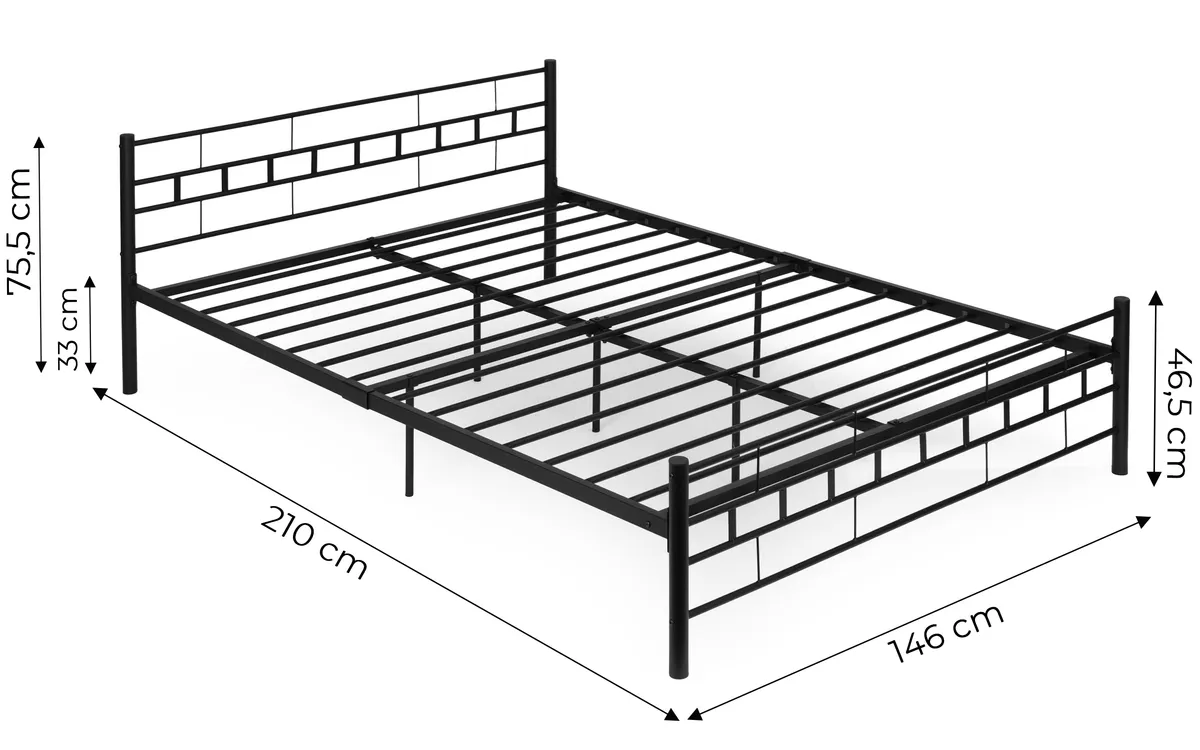 Fém ágykeret, ModernHome DNYSF404A, 140 x 200 cm – 4. kép