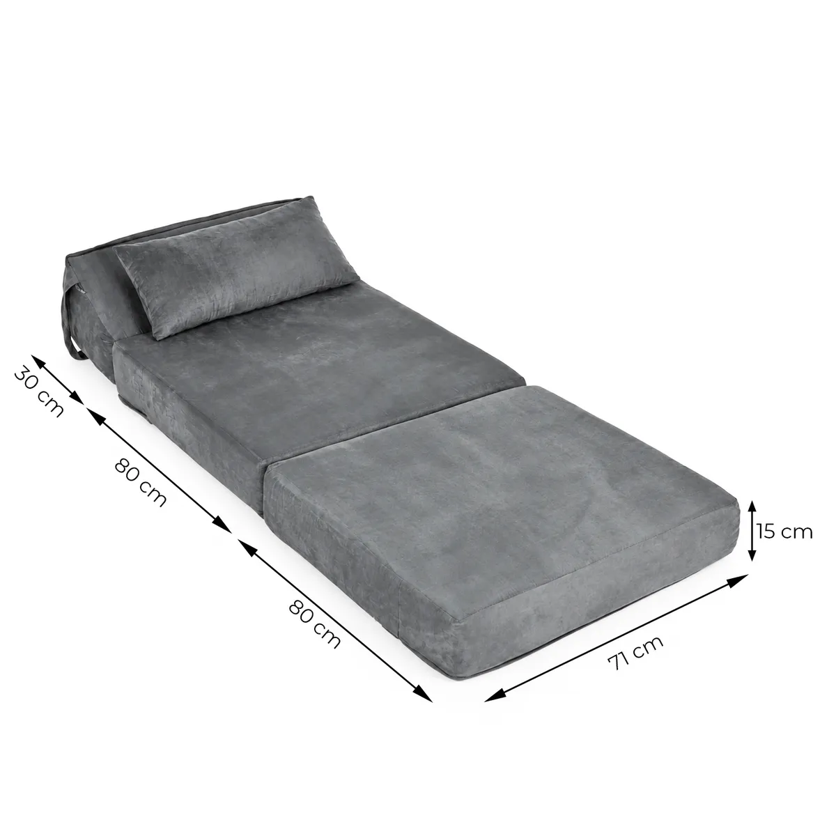 Kihúzható fotelágy, ModernHome DA001-4, 70 x 190 cm – 5. kép
