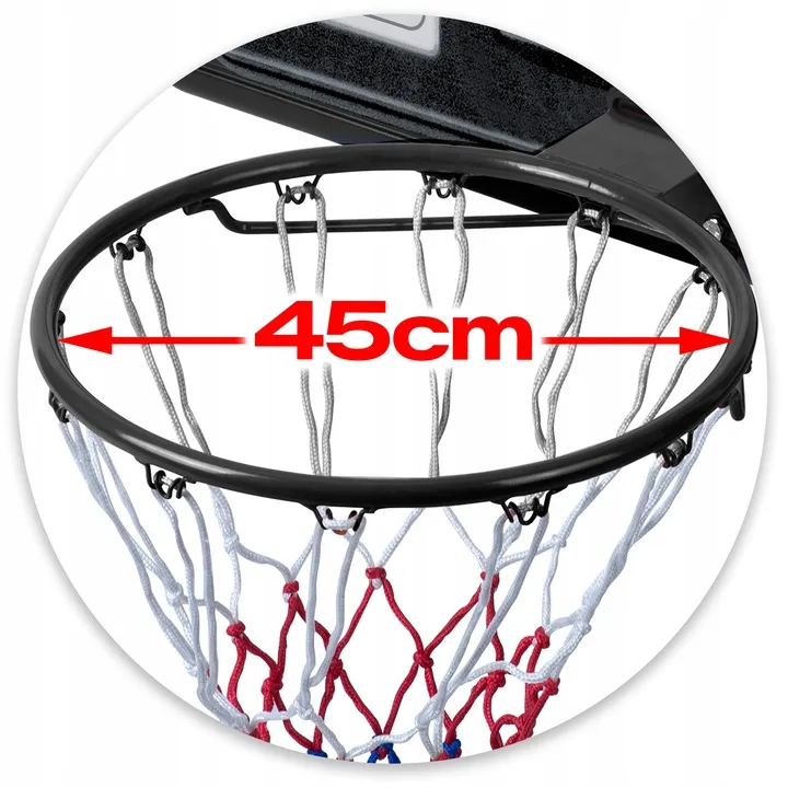 Kosárlabdapalánk, Neo-Sport NS-282, mobil – 7. kép 45 cm-es gyűrű felnőtt mérkőzéslabdához is