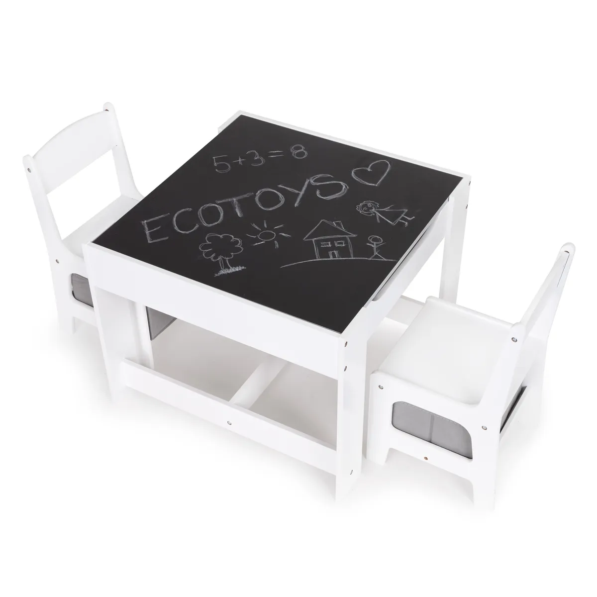 Gyerek asztal és szék szett, ECOTOYS ZCF-01, 1 db asztal + 2 db szék – 3. kép