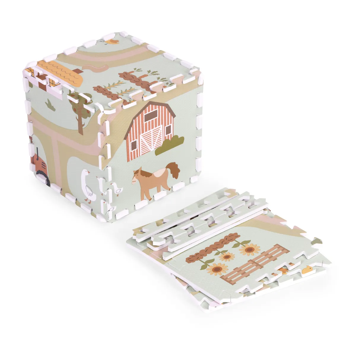 Játszószőnyeg, ECOTOYS ECOEVA019, farm minta – 5. kép