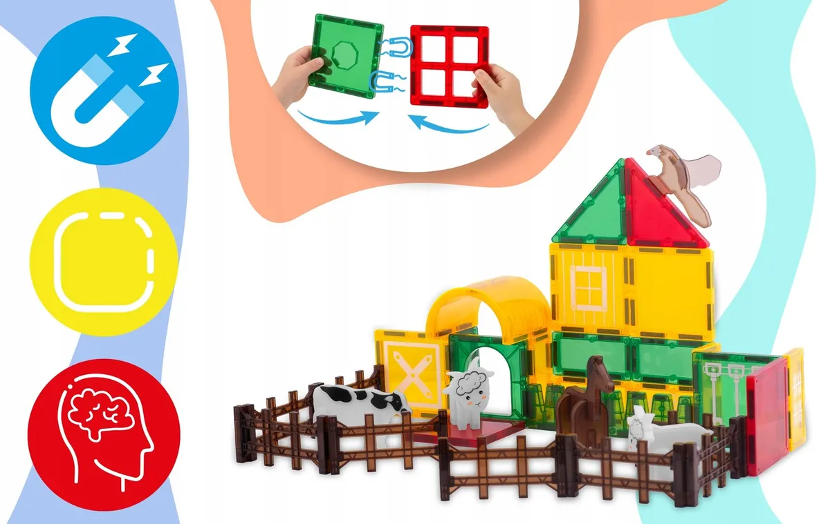 Mágneses játékkészlet, Ricokids RK-781, 76 db – 3. kép