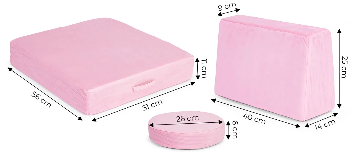Gyerek moduláris fotel, ECOTOYS TMSRT-14, rózsaszín – 6. kép