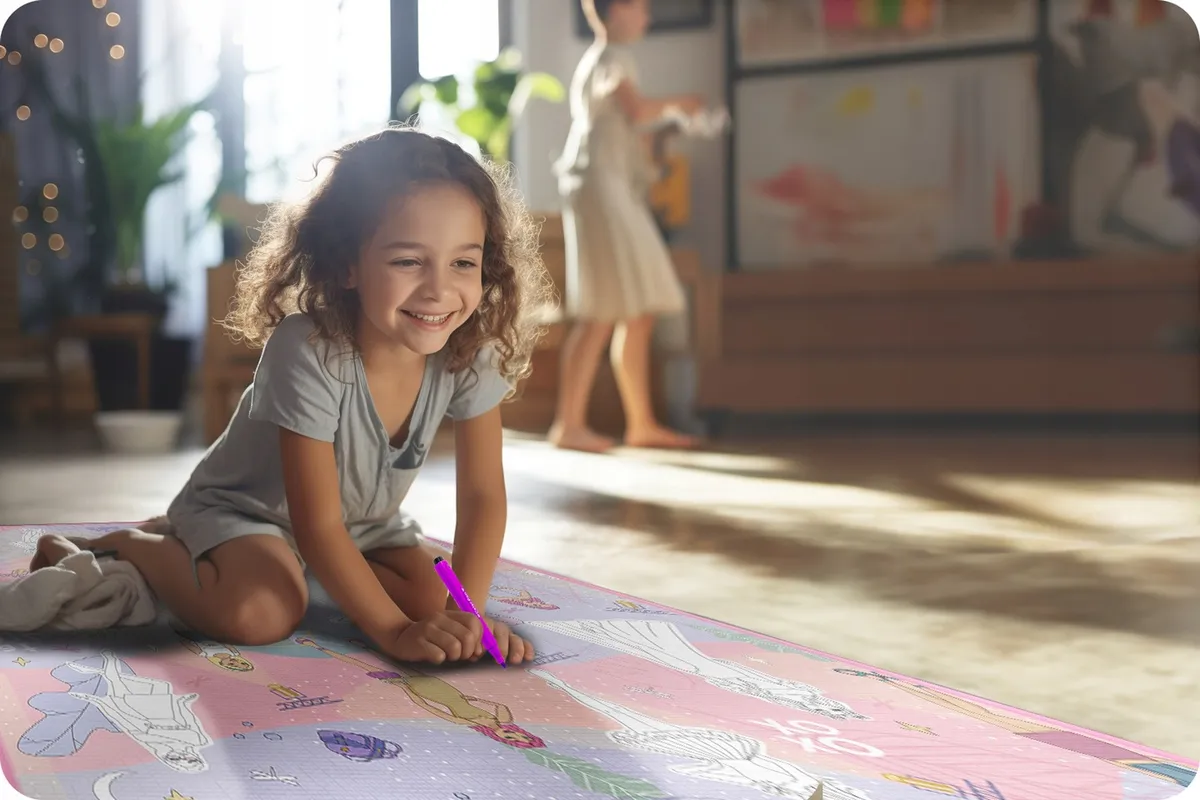 Játszószőnyeg, Ricokids RK-343, rózsaszín alap figurákkal – 3. kép Játszószőnyeg, Ricokids RK-343, rózsaszín alap figurákkal – 3. kép