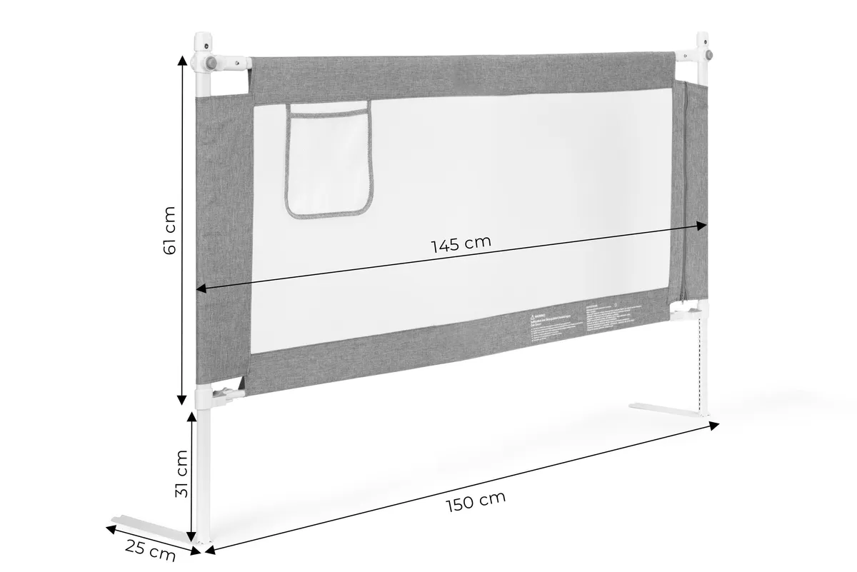Leesésgátló ágykorlát, ECOTOYS SG-030A-GY, szürke/fehér – 7. kép