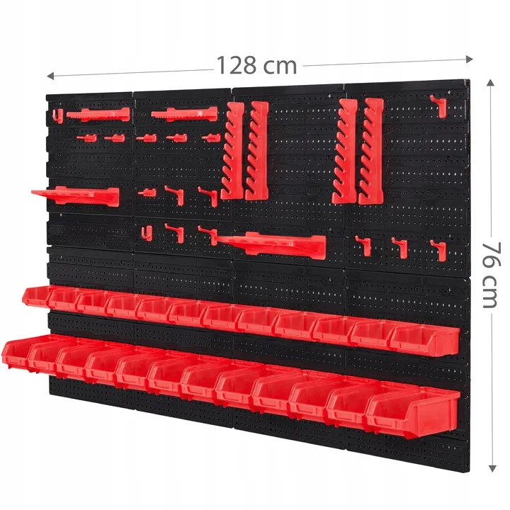 Fali szerszámtartó panel, Humberg HM-580, fekete/piros – 3. kép