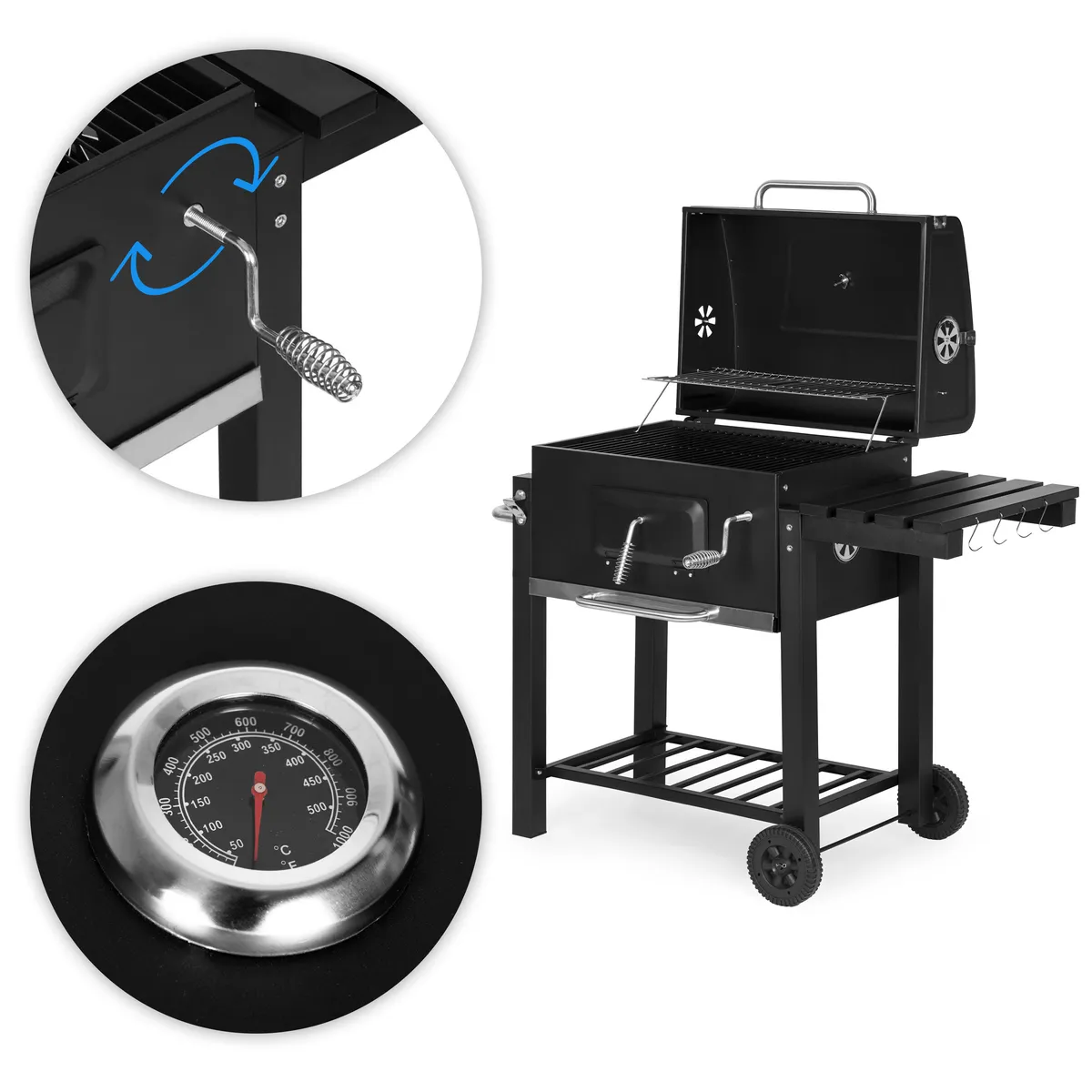 Faszenes grill, GW-01, antracit – 4. kép Faszenes grill, GW-01, antracit – 4. kép