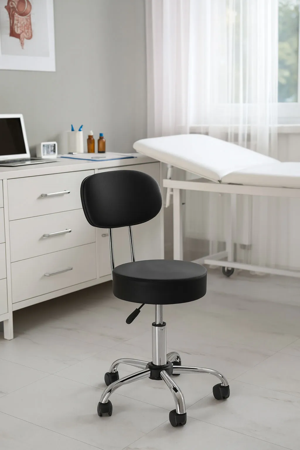 Kozmetikai szék, ModernHome BC009-BC, fekete – 4. kép