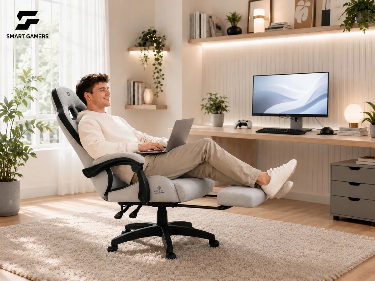 Gamer szék, Sofotel Lokar, világosszürke – 11. kép