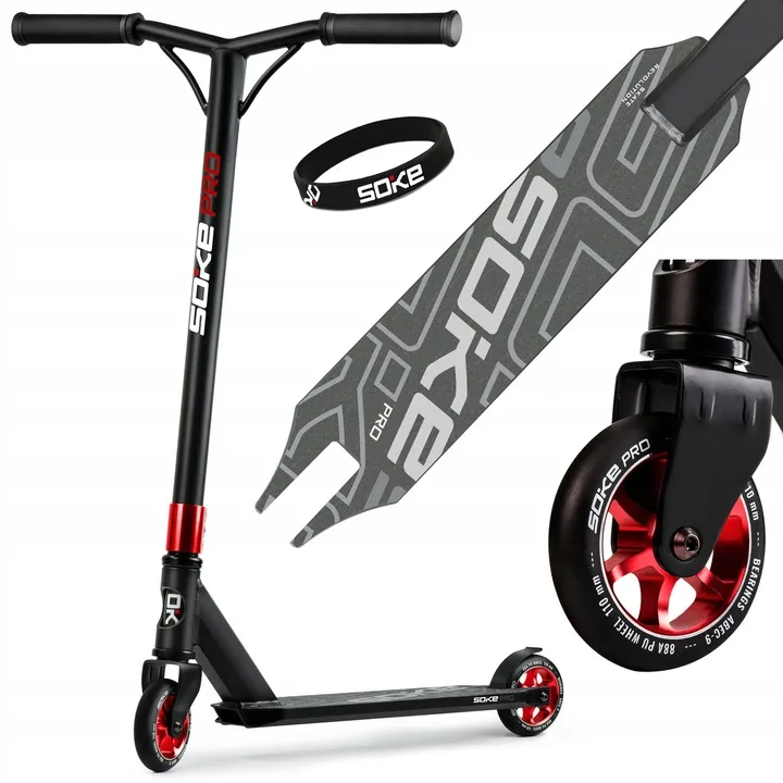 Kaszkadőr roller, SOKE PRO, piros – 2. kép Kaszkadőr roller, SOKE PRO, piros – 2. kép