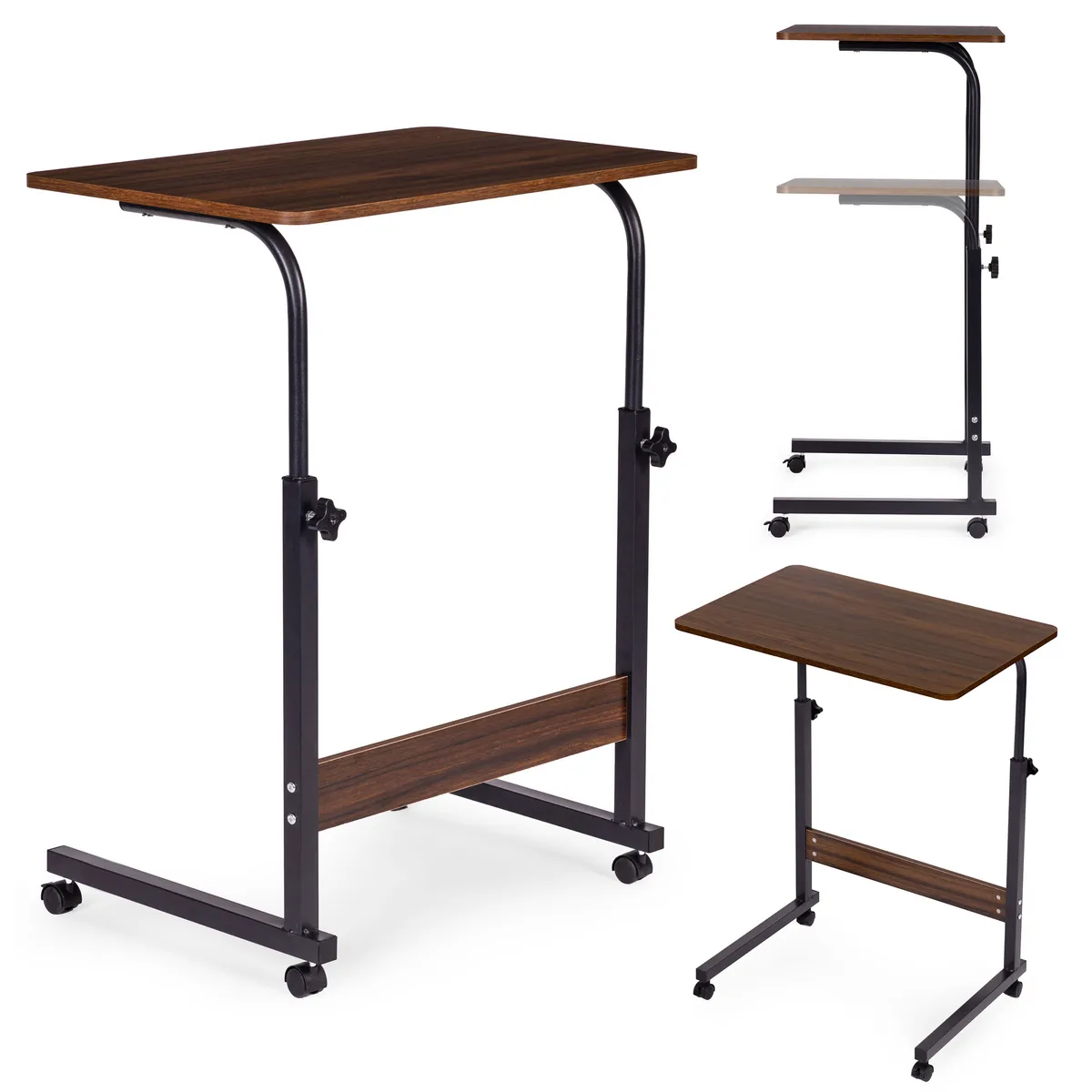 Laptopasztal, ModernHome TH-LD-15, sötét dió – 1. kép Laptopasztal, ModernHome TH-LD-15, sötét dió – 1. kép