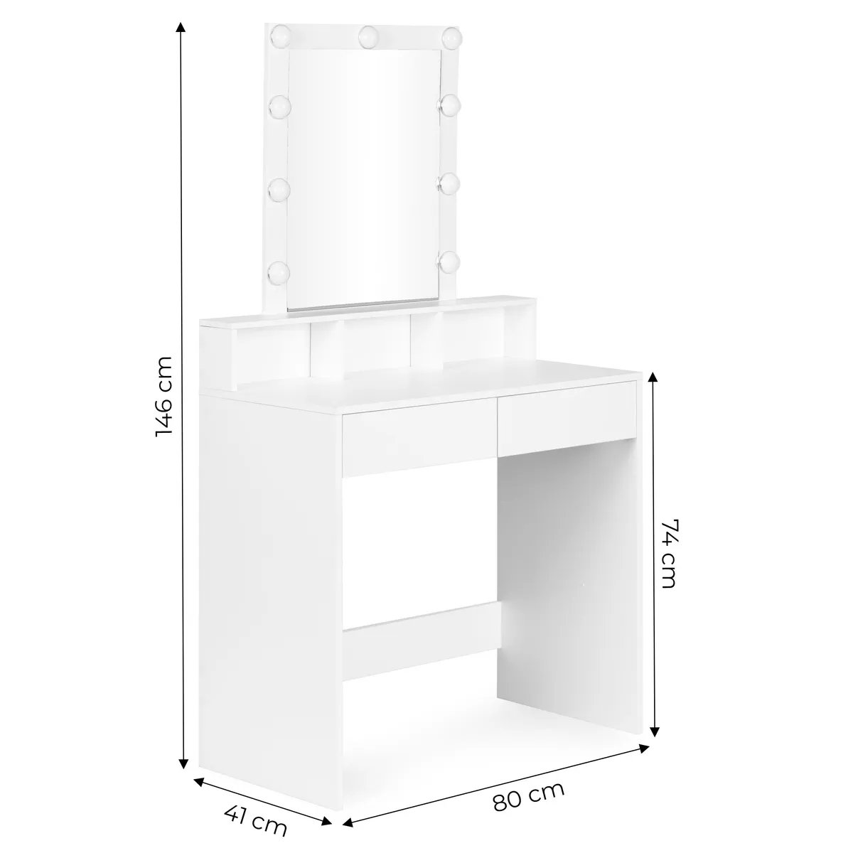 Sminkasztal, ModernHome ZDT-01, 80 x 41 x 146 cm – 5. kép Sminkasztal, ModernHome ZDT-01, 80 x 41 x 146 cm – 5. kép