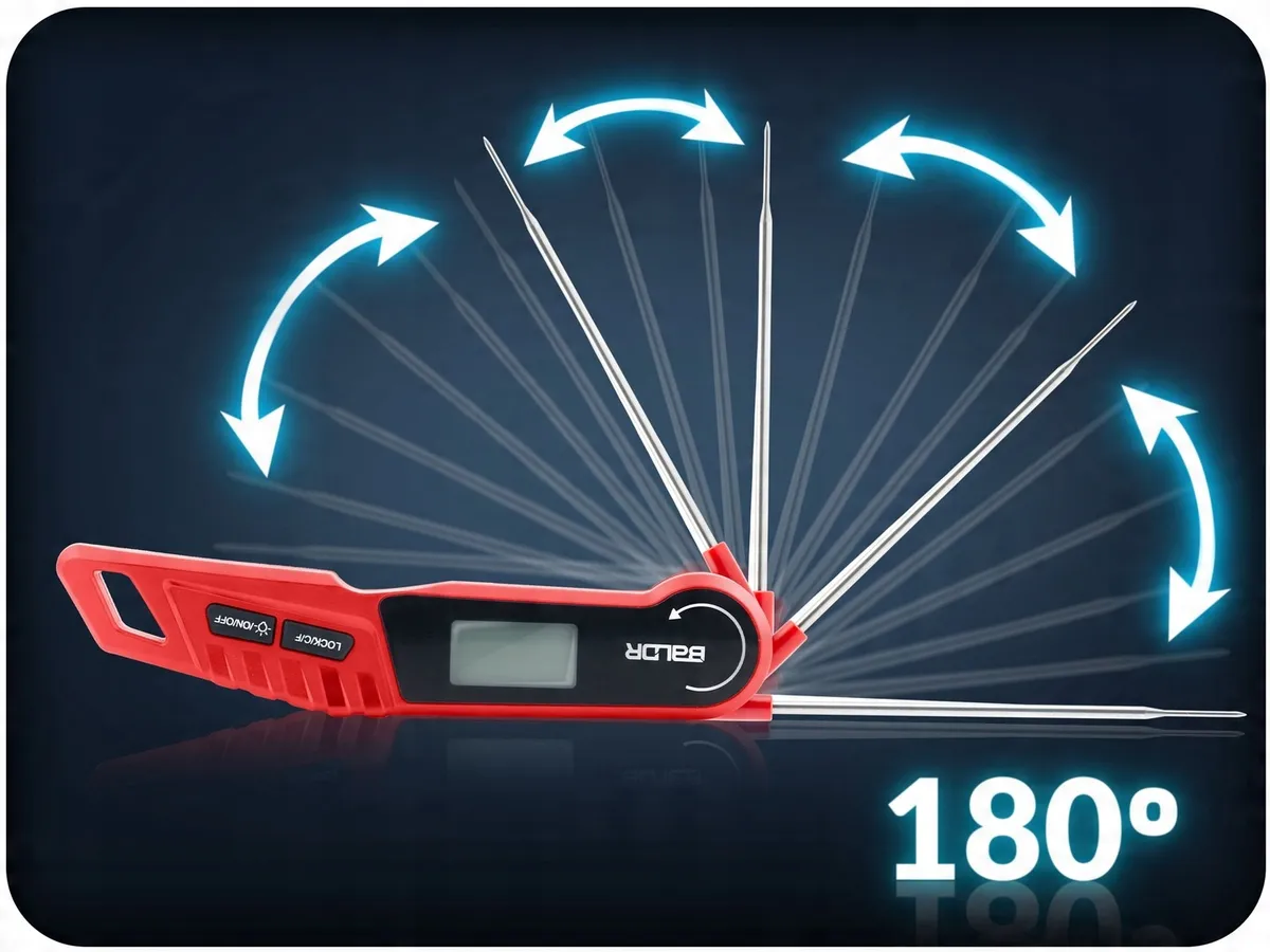 Digitális húshőmérő, Baldr BD-130, piros/fekete – 6. kép