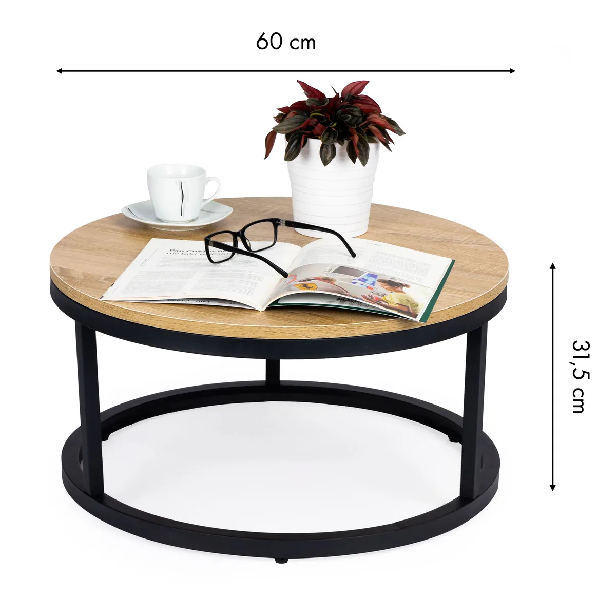 Dohányzóasztal, ModernHome PJJCFT0068, átmérő: 60 cm – 5. kép Dohányzóasztal, ModernHome PJJCFT0068, átmérő: 60 cm – 5. kép