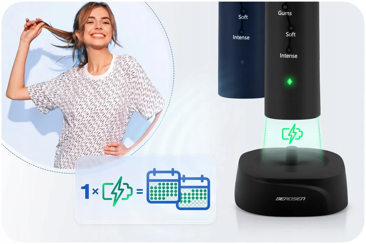 Szónikus elektromos fogkefe szett, Berdsen Galaxy Duo, 2 db – 7. kép Szónikus elektromos fogkefe szett, Berdsen Galaxy Duo, 2 db – 7. kép