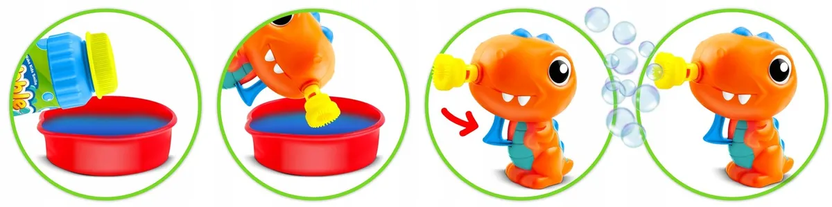 Buborékfújó gép, Ricokids RK-905, dinoszaurusz forma – 5. kép Buborékfújó gép, Ricokids RK-905, dinoszaurusz forma – 5. kép