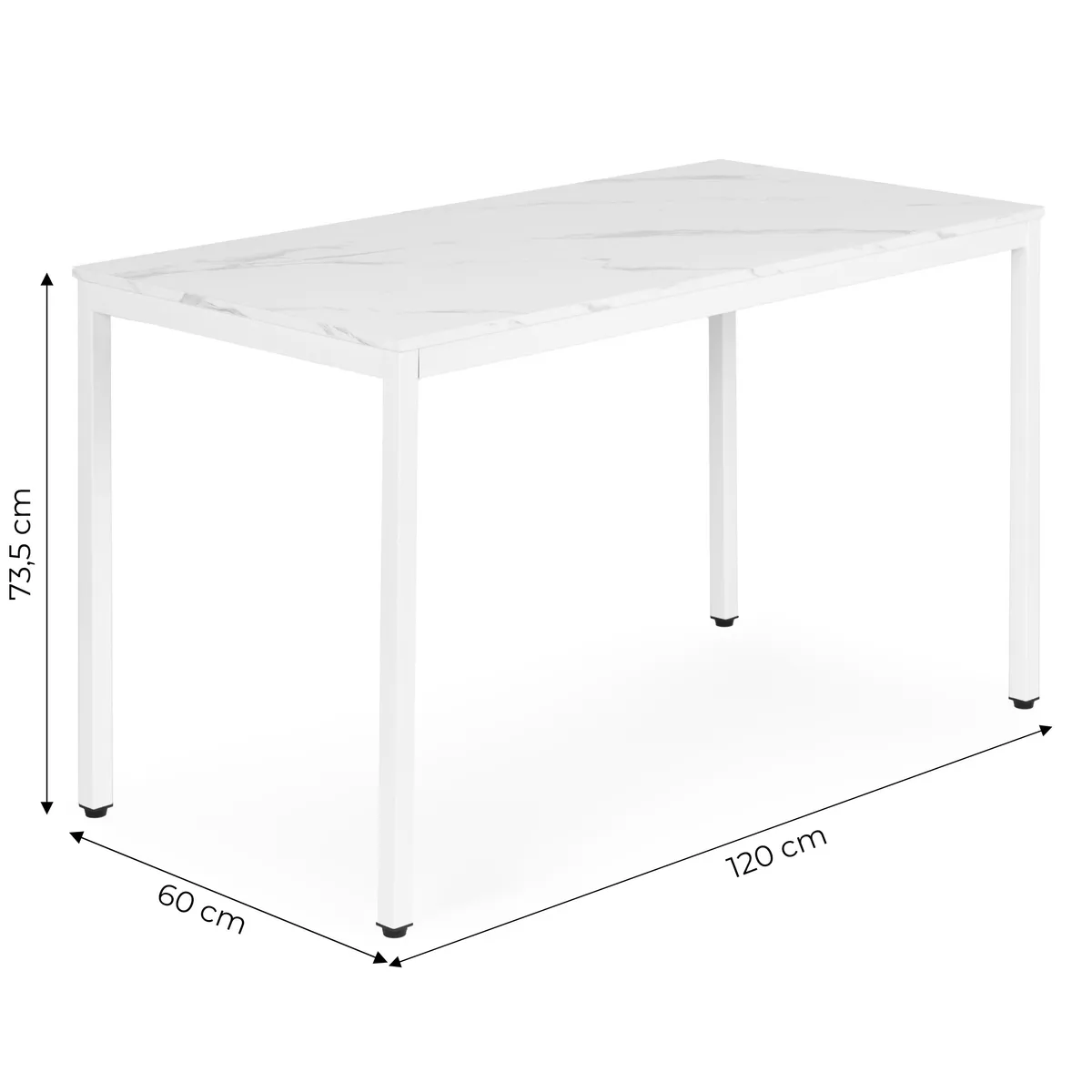 Étkezőasztal, ModernHome NORD-MRW-W, 120 x 60 cm – 4. kép