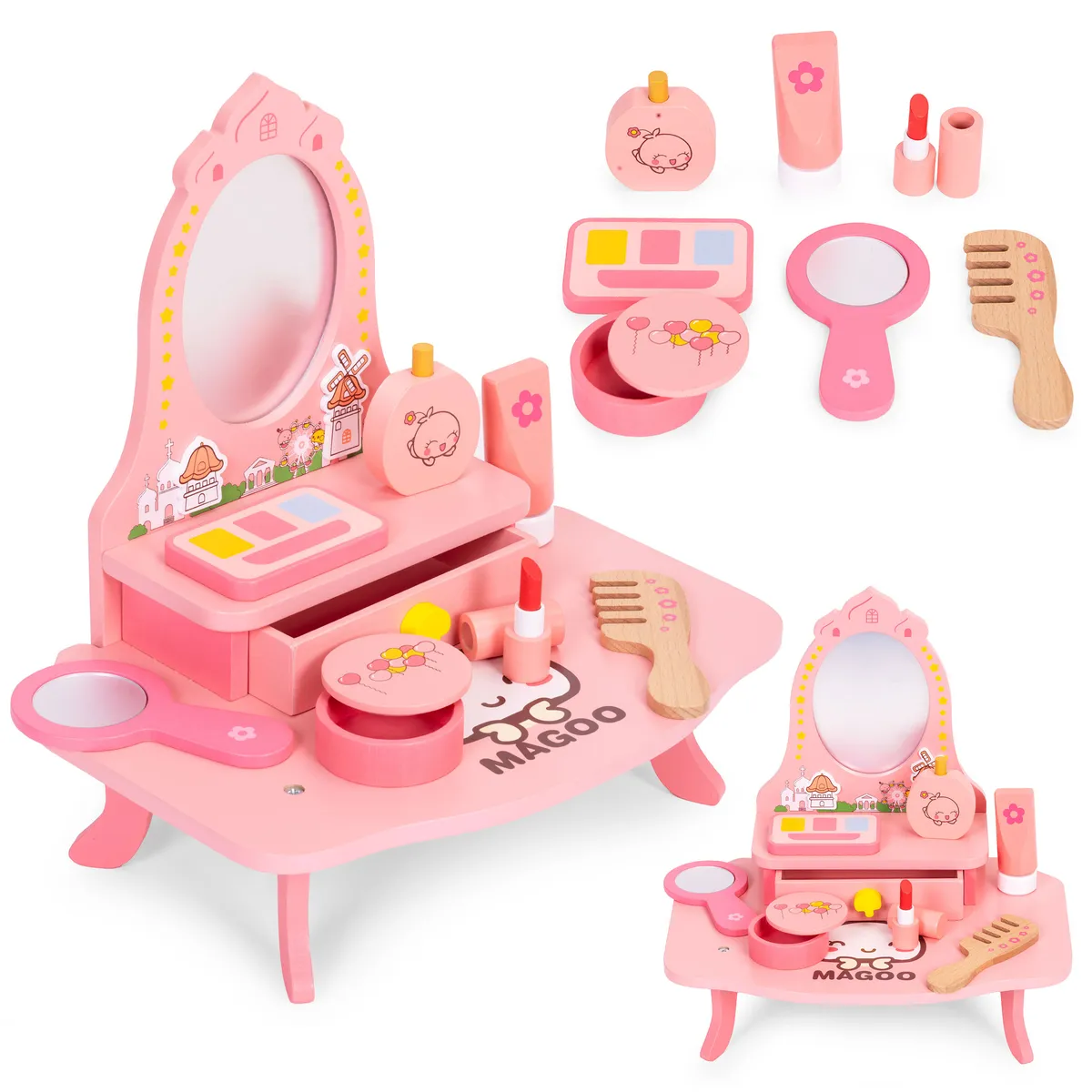 Gyerek sminkasztal, ECOTOYS HM262160, 30 x 31 x 21,5 cm – 1. kép Gyerek sminkasztal, ECOTOYS HM262160, 30 x 31 x 21,5 cm – 1. kép