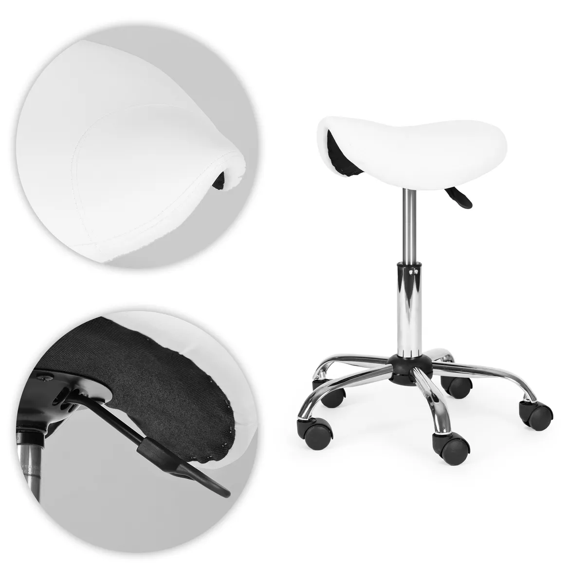 Kozmetikai szék, ModernHome BC004-W, fehér – 3. kép