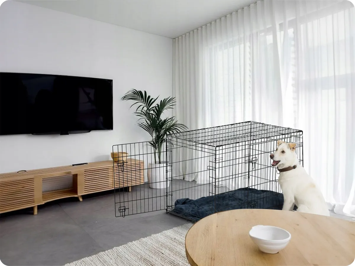 Beltéri kutyakennel, Pethaus PH-202, fekete – 6. kép