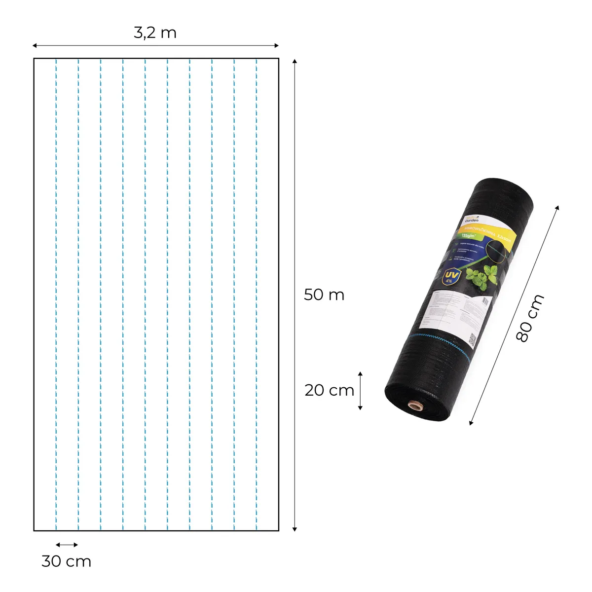 Talajtakaró geotextília, MultiGarden WEED135-M4, 3,2 x 50 m – 6. kép