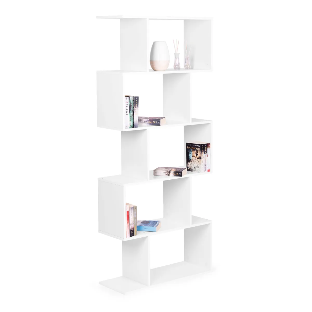 Könyvespolc, ModernHome CH230817-WT, fehér – 3. kép Könyvespolc, ModernHome CH230817-WT, fehér – 3. kép