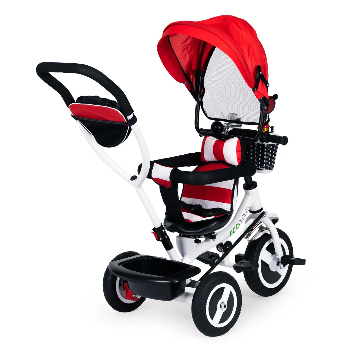 Háromkerekű tricikli, ECOTOYS JM-066-9L, piros – 5. kép
