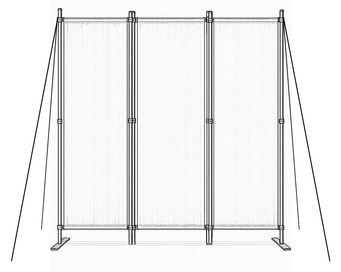 Térelválasztó paraván, MultiGarden AW-022/3TLG, bézs – 4. kép