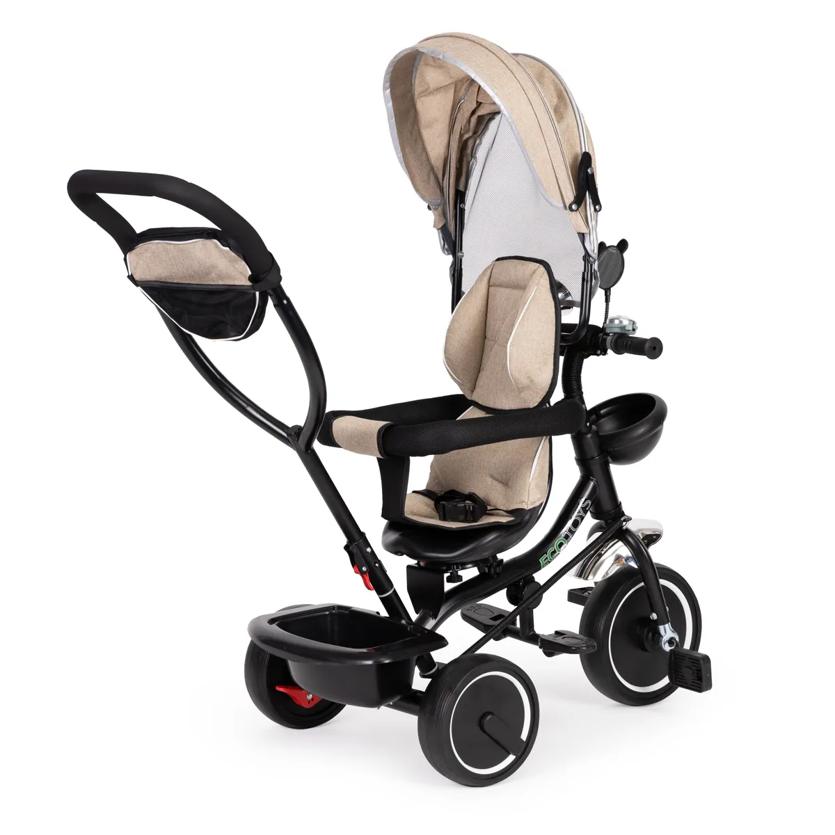 Háromkerekű tricikli, ECOTOYS JM-066-9, bézs – 6. kép