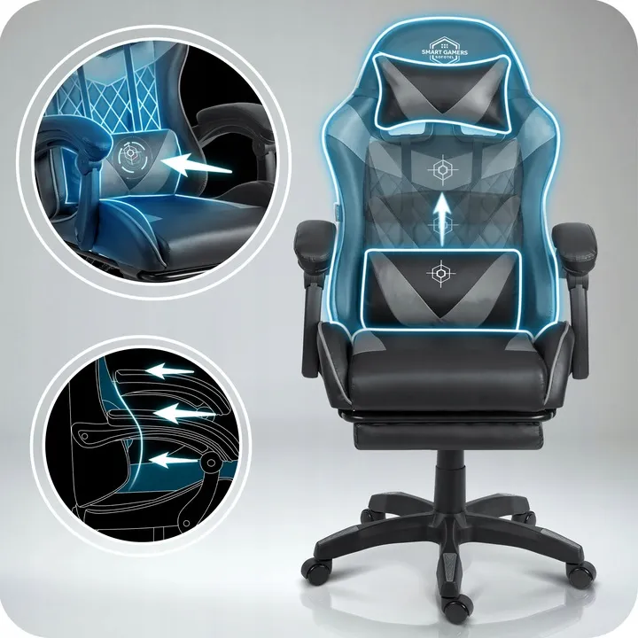 Gamer szék, Sofotel Draknor II, fekete-szürke – 4. kép