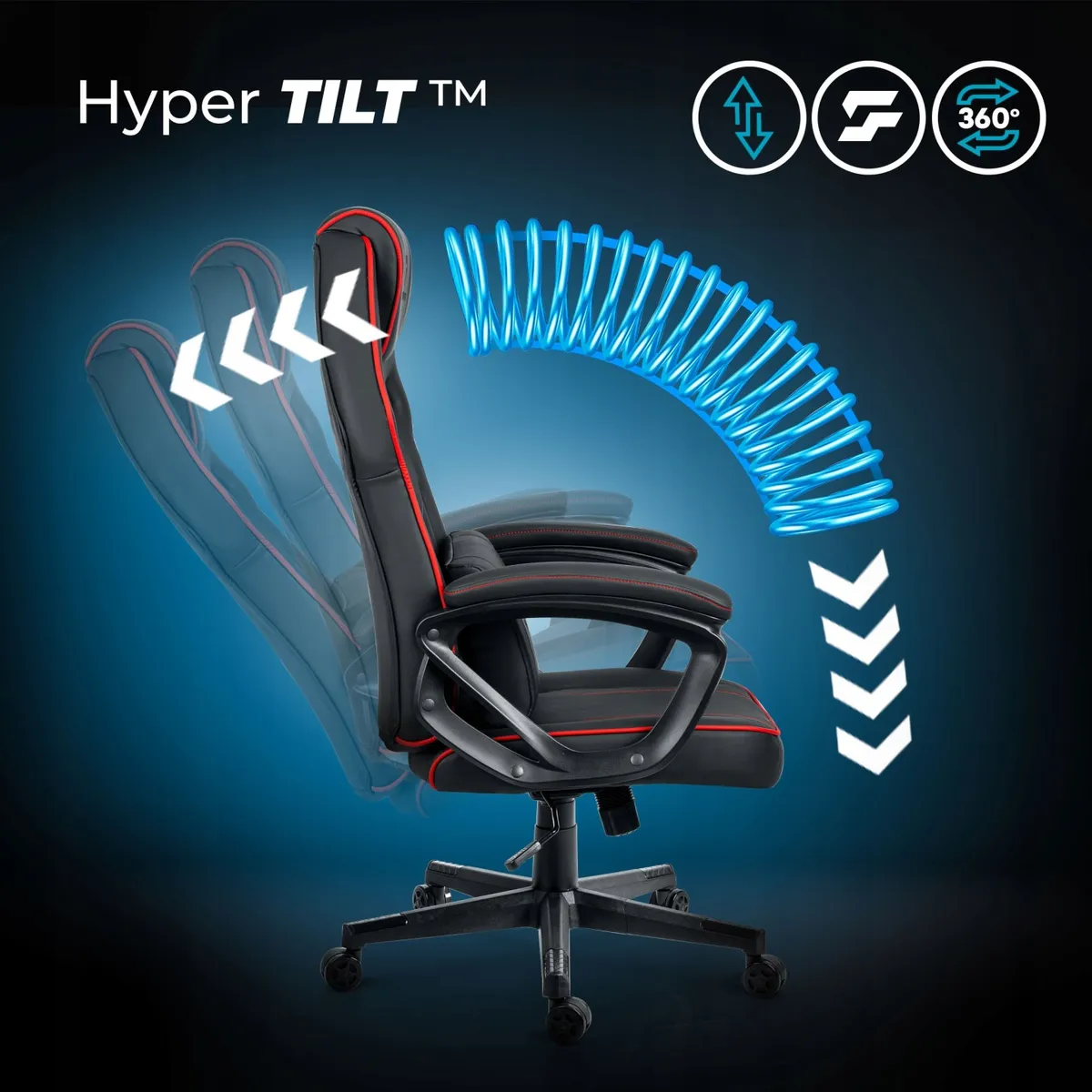 Gamer szék, Sofotel Furon, fekete/piros – 3. kép Gamer szék, Sofotel Furon, fekete/piros – 3. kép