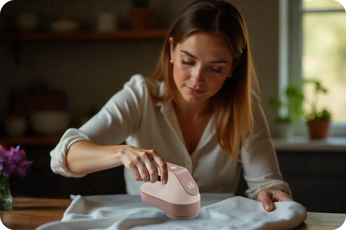 Akkumulátoros textilborotva, Berdsen BD-391, arany/bézs – 9. kép Kényelmes használat
