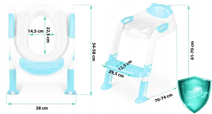 Gyerek WC-ülőke, Ricokids 729200, kék/fehér – 8. kép Gyerek WC-ülőke, Ricokids 729200, kék/fehér – 8. kép