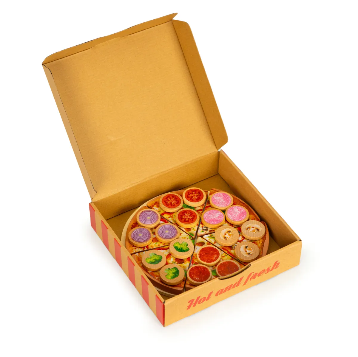 Játék élelmiszerkészlet, ECOTOYS TL733030, vágható pizza – 3. kép