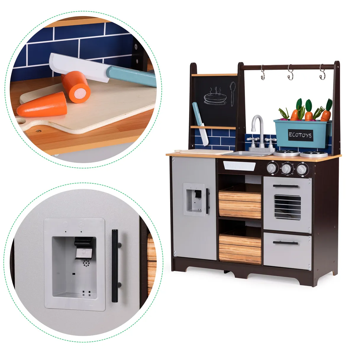 Játékkonyha, ECOTOYS, fa és műanyag – 3. kép Játékkonyha, ECOTOYS, fa és műanyag – 3. kép