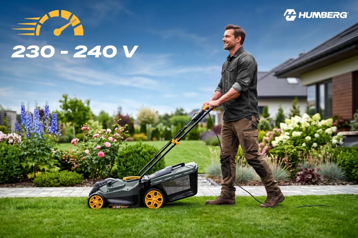Elektromos fűnyíró, Humberg HM-612, szürke/fekete – 3. kép