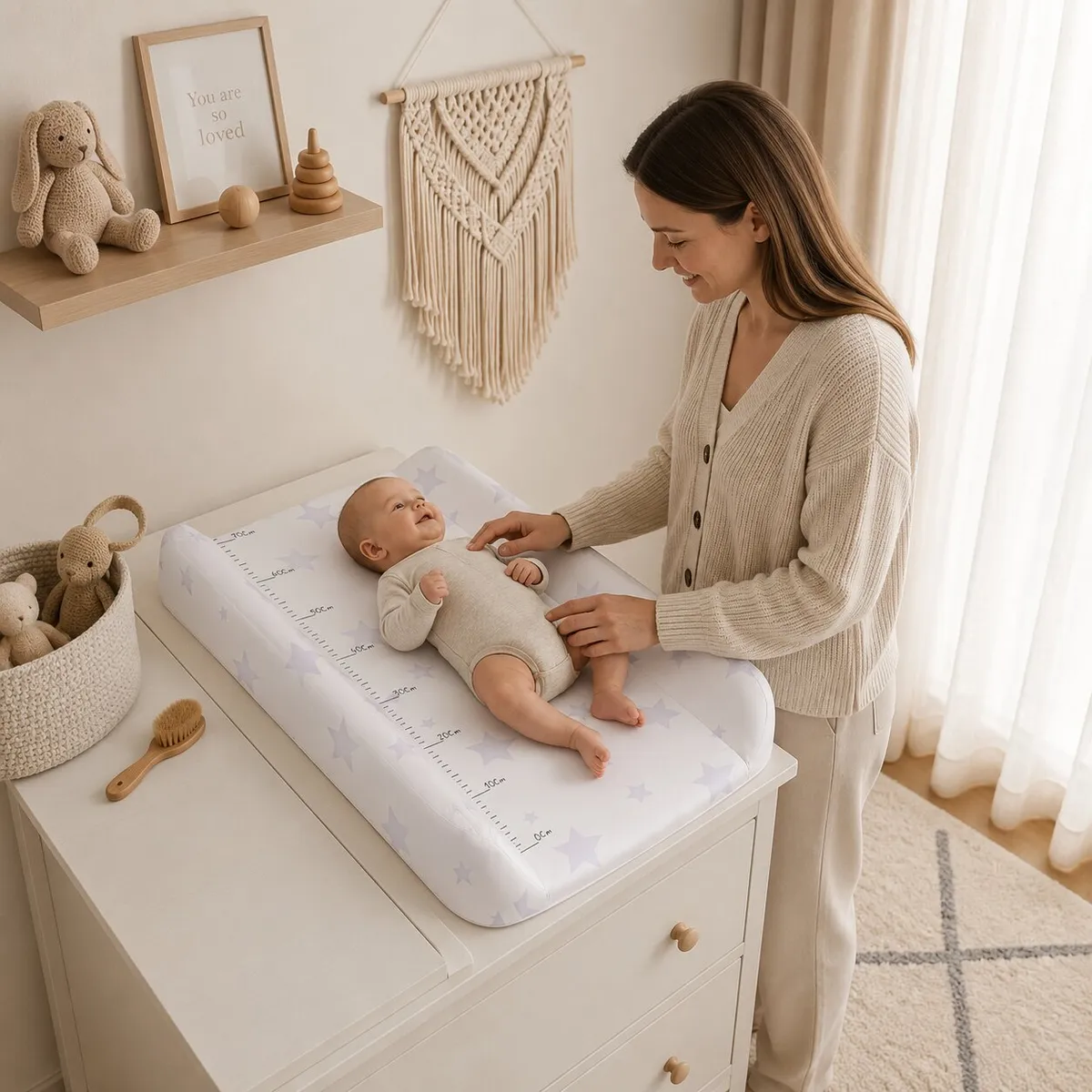 Pelenkázó lap, ECOTOYS HA-T09, csillag mintás – 2. kép Pelenkázó lap, ECOTOYS HA-T09, csillag mintás – 2. kép