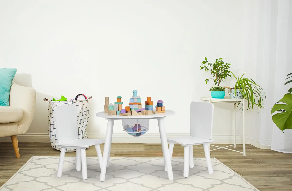 Gyerek asztal és szék szett, ECOTOYS WH135, fehér – 3. kép