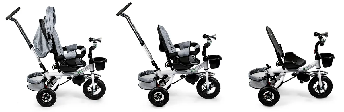 Háromkerekű tricikli, ECOTOYS JM-068-17, szürke – 4. kép Háromkerekű tricikli, ECOTOYS JM-068-17, szürke – 4. kép