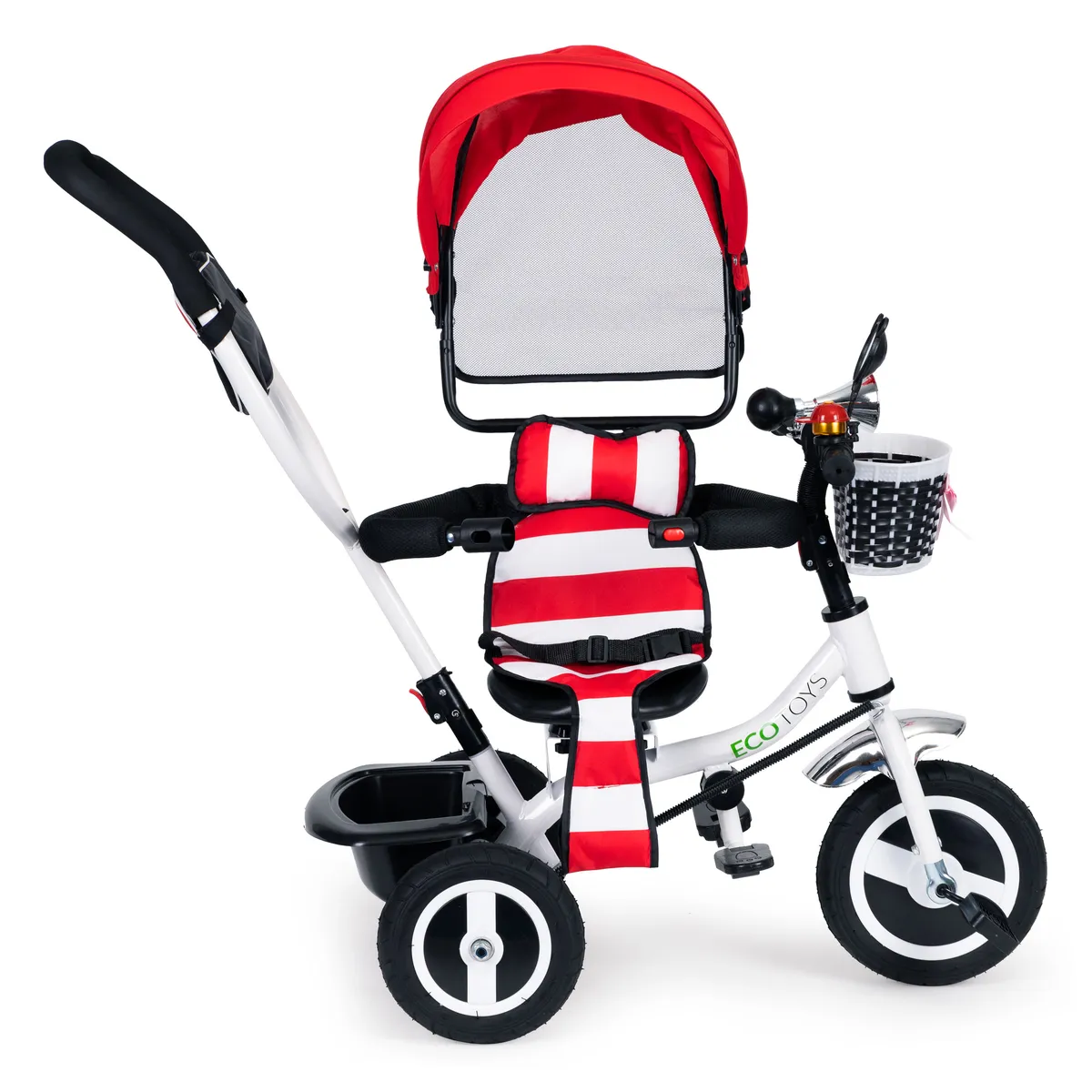 Háromkerekű tricikli, ECOTOYS JM-066-9L, piros – 6. kép