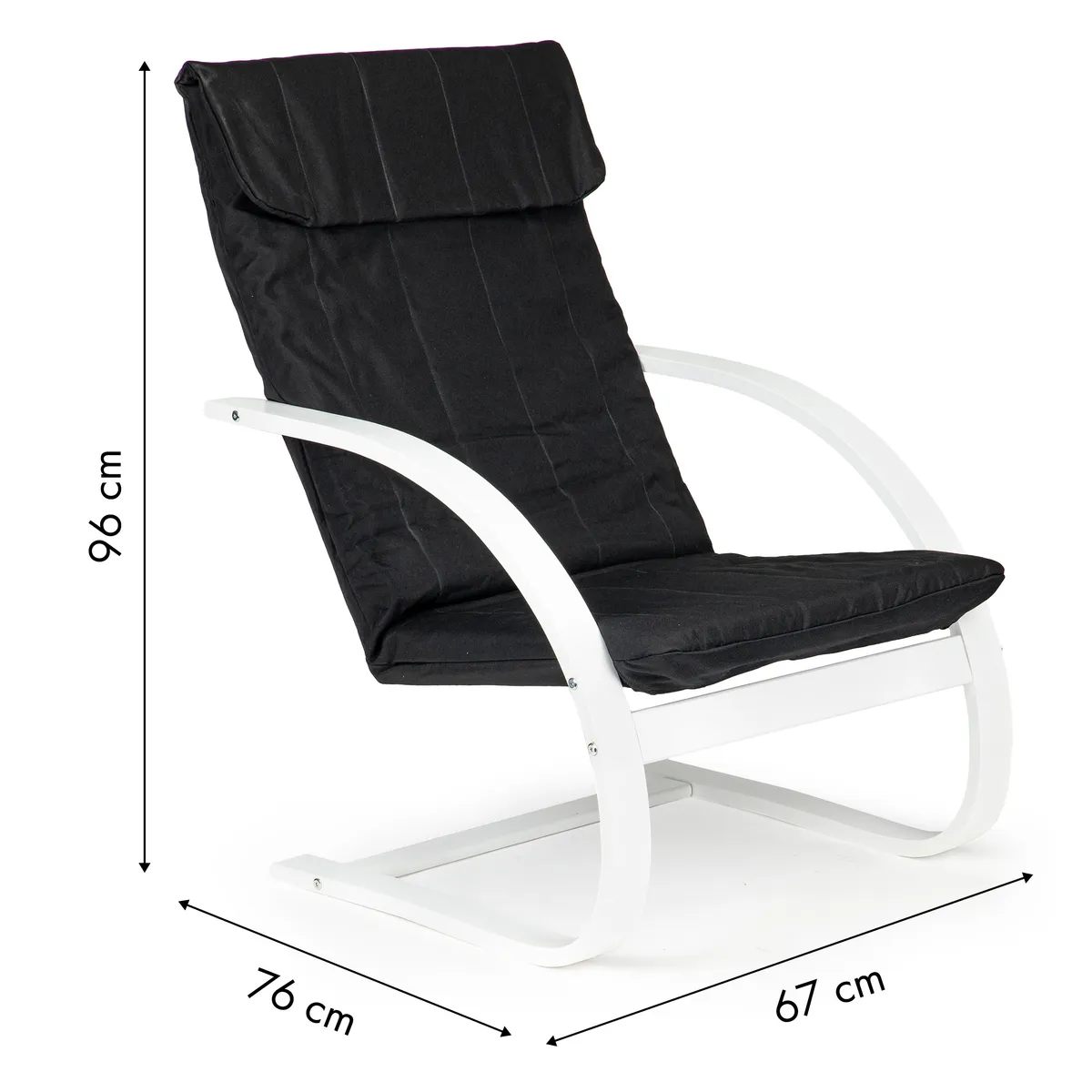 Hintaszék, ModernHome TXWQM-31, fekete/fehér – 5. kép