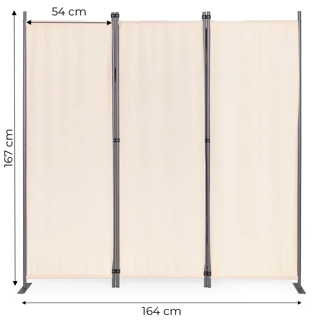 Térelválasztó paraván, MultiGarden AW-022/3TLG, bézs – 6. kép