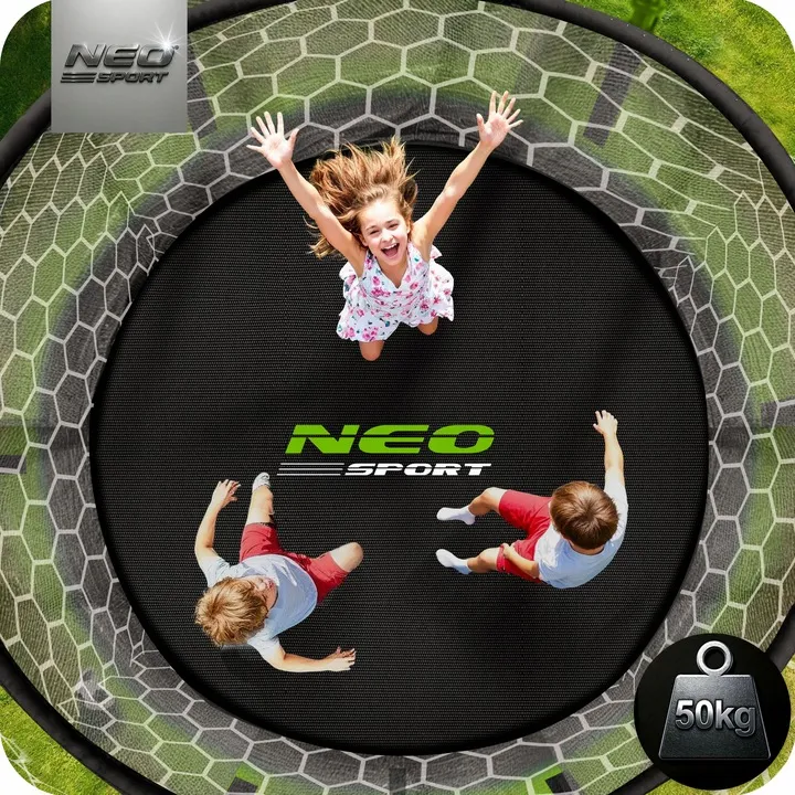 Kerti trambulin, Neo-Sport, fekete/zöld – 6. kép