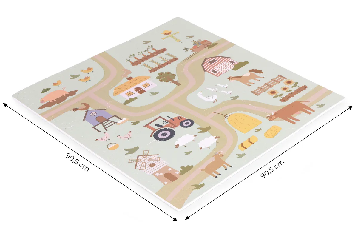 Játszószőnyeg, ECOTOYS ECOEVA019, farm minta – 6. kép
