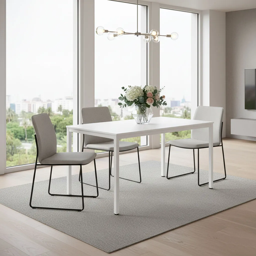 Étkezőasztal, ModernHome NORD-W, fehér – 2. kép